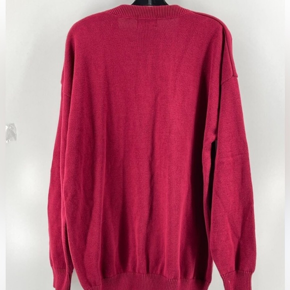Faconnable Crewneck Burgundy 100% Cashmere Sweater Sz XXL Men - Picture 5 of 8